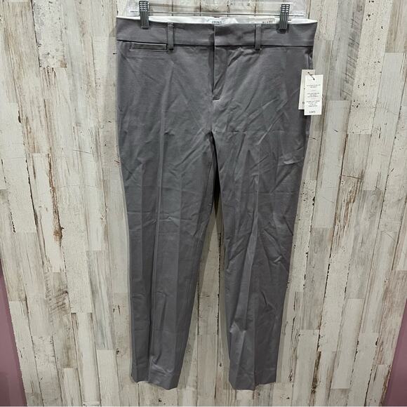 NWT Crown & Ivy Cary Bi Stretch Fly Front Pants Grey SHORT - Picture 3 of 8